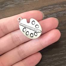 8PCS Artist palette charms Zinc Alloy Paint Pendant Charm for Jewelry Making Bracelets Necklaces Earrings Zipper Pulls Bookmark 2024 - buy cheap