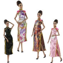 Vestido Floral para muñecas Barbie, ropa, vestido de noche chino Qipao Cheongsam, trajes para muñecas Barbie, accesorios para muñecas 1/6 2024 - compra barato