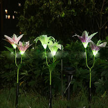 Luzes solares do jardim solar flor gramado luz lírio combinação multicolorido led jardim decoração do jardim luz brilho no escuro 2024 - compre barato