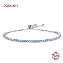 TONGZHE Women Couple Bracelets 925 Sterling Silver Jewelry Bangles For Ladies Beads Sparkling Strand Chain Bracelets For Women 2024 - buy cheap