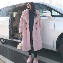 Women Winter Faux Fur Warm Long Coat Long Sleeve Female Thick Teddy Bear Coat Casual Loose Oversize Outwears 2024 - buy cheap