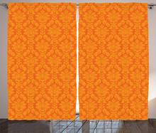 Оранжевые шторы, классические венецианские шторы в стиле барокко с ранним орнаментом и цветочным листом, оконные драпировки для гостиной, спальни 2024 - купить недорого