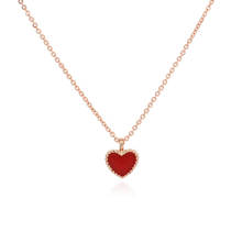 Girl Red Heart Pendant Necklace Rose Gold Chain Necklace Minimalism Jewelry Wedding Party Girlfriend Birthday Gift 2024 - buy cheap