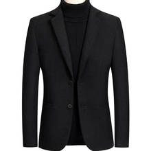 New Autumn Winter Mens Wool Blazers Casual Small Suits Jacket Slim Fit Black Men Dress Suits High Quality Tuxedo Blazers Male 2024 - buy cheap