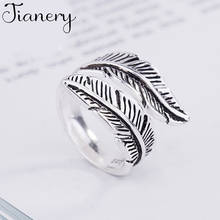Jianery-anéis românticos estilo boho, cor prata, folhas duplas, para mulheres, presente de natal, joias statement 2024 - compre barato