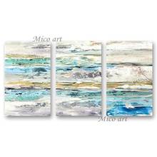 New Design 100% Hand Painted Abstract Knife Style Oil Painting Modern Living Room Decoration 3PCS Group Panels Canvas Wall Art 2024 - buy cheap