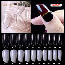 500pcs White/Transparent Nail Display False Nail Coffin Hypotenuse Nails Art Tips Lipstick Shape Full Cover Manicure Fake Tips 2024 - buy cheap
