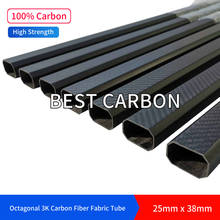 25mm x 38mm x 850mm High Quality Octagonal 3K Carbon Fiber Fabric Wound/Winded/Woven Tube Carbon Tail Boom 2024 - buy cheap