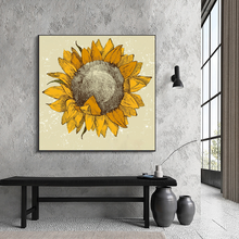 Retro Sunflower Oil Painting On Canvas Bedroom Decor Sunflower Modern Wall Art Living Room No Frame Picture Home Decoration 2024 - buy cheap