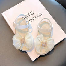 CAPSELLA-zapatos de verano para niñas, sandalias con lazo de diamantes de imitación, para bebés de 1 a 6 años, zapatos de vestir con pajarita de princesa, 21-30 2024 - compra barato