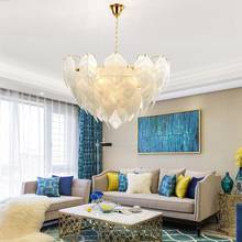 Lámparas de araña Led postmodernas de lujo, lámpara colgante nórdica para sala de estar, comedor, dormitorio, accesorios creativos de hoja de vidrio para Hotel 2024 - compra barato