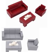 Locking MOC Bricks Mini Furniture Sofa Single Sale Building Blocks Toys for Children Assemble City Block DIY Parts Learning Gift 2024 - buy cheap