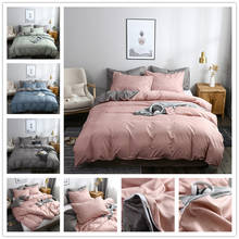 Famifun conjunto de cama clássico em cor sólida, conjuntos com capa de edredom e fronhas, tamanho europeu, king/queen, cinza/azul/rosa/verde 2024 - compre barato
