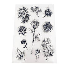 Roses Flowers Stamp Transparent Clear Stamps Silicone Seal for DIY Scrapbooking Card Making Photo Album Decoration Crafts 2024 - buy cheap