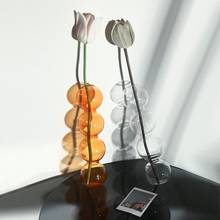 Ins vaso de vidro bolha com esferas de cristal, decoração para casa, vaso de vidro, arranjo de arte em flores, utensílios hidropônicos para decoração de casa, mesa 2024 - compre barato