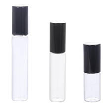 Frascos de vidro recarregáveis portáteis, rolo de vidro mini com esferas de rolo de aço inoxidável para óleos essenciais, perfumes 2024 - compre barato