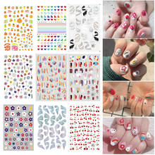 The New 3D Nail Sticker Cool English Letter stickers for nail Foil Love Heart Design Nails Accessories Fashion Manicure Sticker 2024 - buy cheap