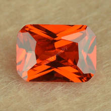 Gemas de circonia cúbica para joyería, piedra sintética de color naranja profundo de 3x5 ~ 13x18mm 5A, Corte rectangular en forma de octaña, sueltas, cultivadas en laboratorio 2024 - compra barato