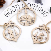 6PCS Creative Hollow Christmas Wooden Pendants Ornaments Wood Craft Christmas Decorations Christmas Tree Ornaments Kids Gifts 2024 - buy cheap