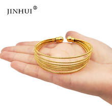 Jin Hui New Fashion Gold Color Wedding Bangles for Women Bride Can Adjustable Bracelets Ethiopian/African/Dubai Jewelry gifts 2024 - buy cheap