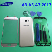 Funda trasera para Samsung Galaxy A3, A320, A5, A520, A7, A720, cristal de batería + pantalla táctil, lente de cristal frontal 2024 - compra barato