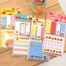 Rilakkuma Cute Cartoon Bear Sticky Notes Memo Pad School Supplies Planner Stickers Paper Bookmarks Korea Stationery 2024 - buy cheap