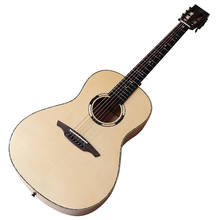 38 polegada de madeira maciça completa viagem guitarra abeto madeira topo feito à mão tamanho completo cor natural 6 cordas guitarra acústica alta qualidade 2024 - compre barato