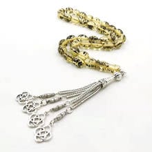 Pulsera de resina de sésamo de Tasbih para hombre, 33 cuentas de oración, borla de Metal, estilo musulmán, moda árabe islámica, misbaha, 2021 2024 - compra barato