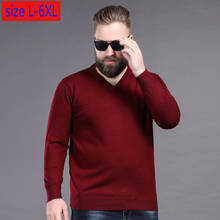 Suéter masculino extra grande, moda outono casual de computador de malha com decote em v plus size l xl 2xl 3xl 4xl 5xl 6xl 2024 - compre barato