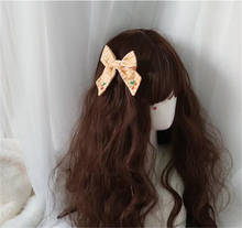 Lolita-accesorios para el cabello para niña, accesorios para el cabello de princesa con bordado de cerezas, a cuadros JK, lazo, pinza para el pelo, B1352 2024 - compra barato
