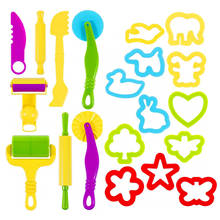 Kit de molde de slime diy, 20 peças de plástico, ferramentas de massa, cortadores, brinquedo para crianças, presente para crianças 2024 - compre barato