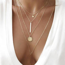 New Bohemian Multi Layered Necklace for Women Vintage Charm Star Moon Gold Pendant Necklace 2020 Geometric Collier Collares 2024 - buy cheap