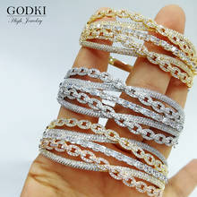 GODKI 2020, роскошный 5-рядный кроссовер, в африканском стиле, женский браслет для свадьбы, полный Фианит, кристаллический браслет в дубайском ст... 2024 - купить недорого