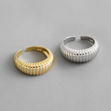 INS Новое подлинное Стерлинговое Серебро S925, изящное ювелирное изделие, 7,7 мм, белое/золотое регулируемое кольцо, Twine Twist Line Band ring TLJ837 2024 - купить недорого