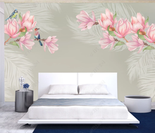 Xuesu-papel tapiz personalizado, simple, moderno, pintado a mano, flor y pluma de pájaro, para dormitorio, Fondo de pared 8D, revestimiento de paredes 2024 - compra barato