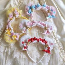 lolita headdress ap tdb toy doll box bear ear kc Lolita lolita sweet hair hoop hand soft sister 2024 - buy cheap