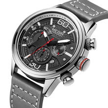 Gorben cinza/marrom pulseira de couro fashion relógio de quartzo masculino de luxo relógio de pulso esportivo para negócios relógios de homens 2024 - compre barato