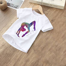 Новая футболка с узором в стиле граффити, модная одежда для девочек Футболка для маленьких мальчиков с принтом балета для танцев Детская рубашка в стиле Харадзюку футболка для малышей с круглым вырезом 2024 - купить недорого
