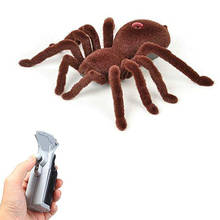 Battery Powered Funny Creepy Soft Scary Plush Spider Infrared Remote Control Spider Novelty Toy for Halloween April Fools' Day 2024 - buy cheap
