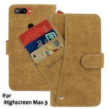 Vintage Leather Wallet Highscreen Max 3 Case 5.93" Flip Luxury Card Slots Cover Magnet Stand Phone Protective Bags 2024 - buy cheap
