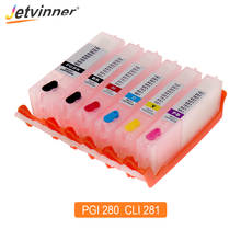 Jetvinner 6-color PGI 280 CLI 281 XXL Refillable Ink Cartridge With ARC Chips For Canon PIXMA TS8120 TS9120 TS8320 Printer 2024 - buy cheap