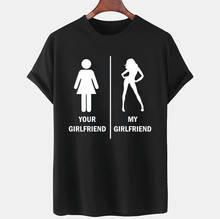 Camiseta seu namorada vs minha namorada homem humor, camiseta engraçada gráfica camiseta gótica hip hop masculina camiseta harajuku ulzzang 2024 - compre barato