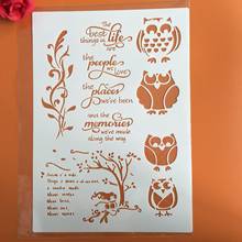 A4 29 * 21cm owl DIY Stencils Wall Painting Scrapbook Coloring Embossing Album Decorative Paper Card Template 2024 - buy cheap
