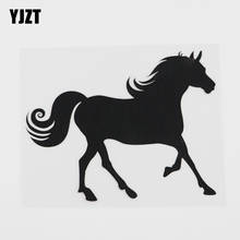 YJZT 14.6CMX11.3CM  Decoration Galloping Horse Farm Animal Vinyl Car Sticker Black/Silver 8A-0128 2024 - buy cheap