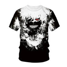 Camiseta de Tokyo Ghoul para hombre y mujer, ropa de calle con estampado 3D de Anime japonés, cuello redondo, manga corta, Hip Hop, Harajuku, Tops 2024 - compra barato