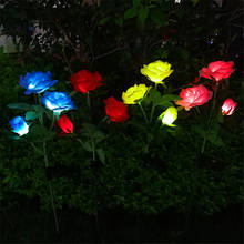 2pcs Simulation Solar Led Rose Flower Light Outdoor Waterproof Garden Landscape Lawn Lamp Home Decorative Patio Yard Night Light 2024 - buy cheap