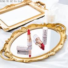 European Retro Golden Mirror Tray Carved Mirror Storage Tray Photo Props Decoration Living Room Home Decoration Accessories 2024 - buy cheap