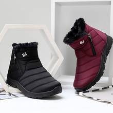 Winter Women's Boots Plush Warm Waterproof Ladies Snow Boots zipper Black Casual Solid Color Non-Slip Adult Ankle Boots Female 2024 - buy cheap