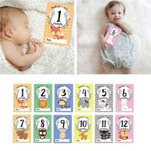 Conjunto de tarjetas para compartir fotos de bebé, 12 hojas, tarjetas de edad para bebé, tarjetas de hitos para bebé, accesorios para fotos de bebé 2024 - compra barato