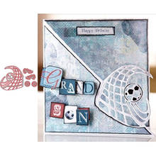 Tema de futebol padrão irregular corte de metal dados estêncil scrapbooking gravação para diy presentes cartão artesanato modelo decorativo 2024 - compre barato